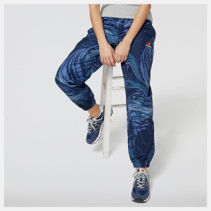 Pantalon New Balance Essentials New Wave Mujer Azules | EC 2096LH