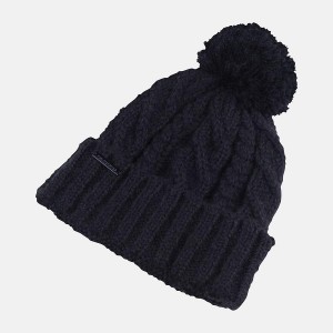 Sombreros New Balance Lux Knit Pom Hombre Negras | EC 1226UT