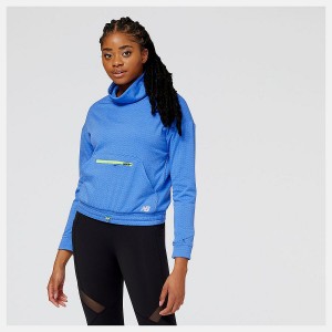 Tops New Balance Heat Grid Funnel Pullover Mujer Azules | EC 2188UT