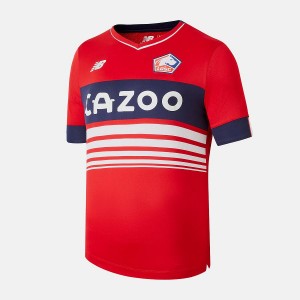 Tops New Balance Lille LOSC Home Sleeve Jersey Hombre Rojas | EC 1522JJ