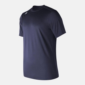 Tops New Balance Short Sleeve Tech Hombre Azules | EC 1574JJ