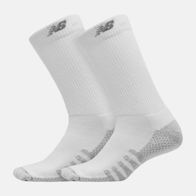 Calcetines New Balance Coolmax Crew 2 Pack Hombre Blancas | EC 1270NB