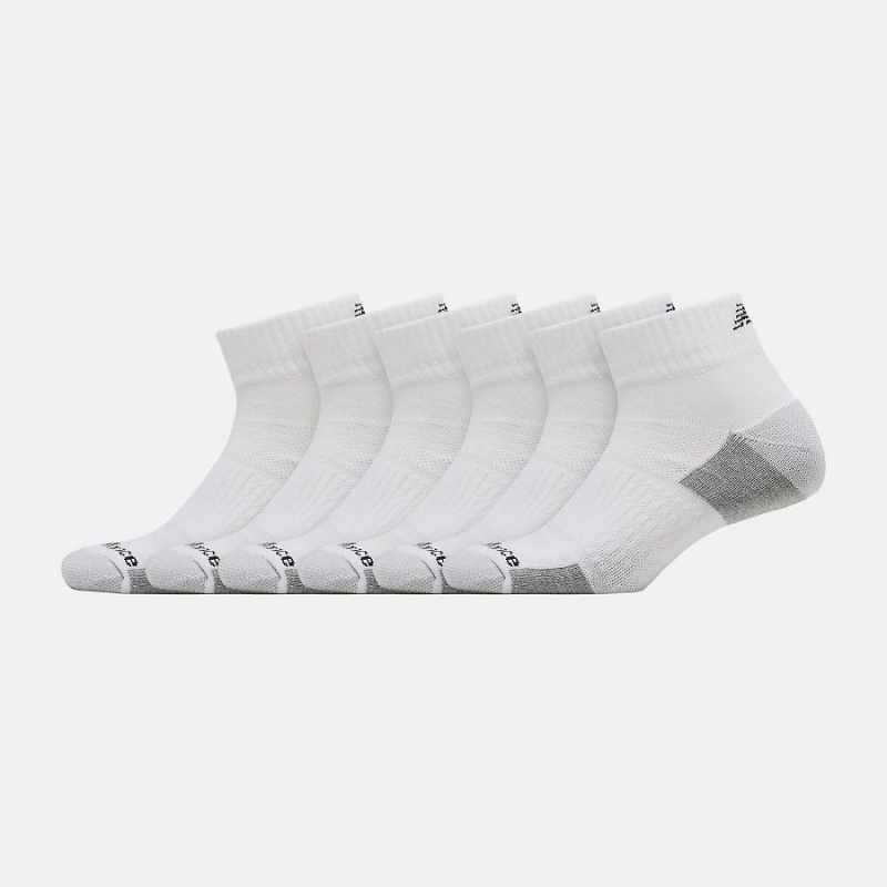 Calcetines New Balance Cushioned Ankle 6 Pack Hombre Blancas | EC 1275RW