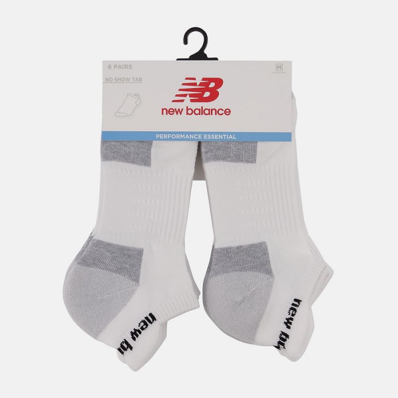 Calcetines New Balance Cushioned Tab 6 Pack Hombre Blancas | EC 1279IS