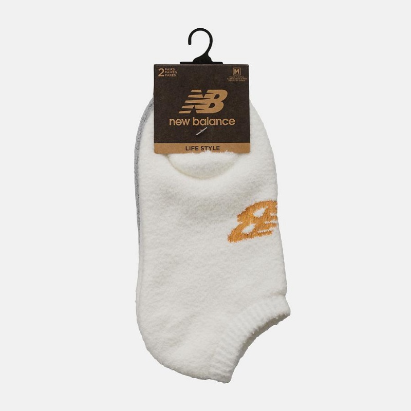 Calcetines New Balance Room No Show 2 Pack Hombre Gris Blancas | EC 1288JJ
