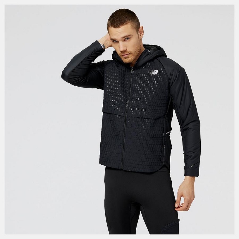 Chaquetas New Balance Impact Run Heat Hombre Negras | EC 1355YU