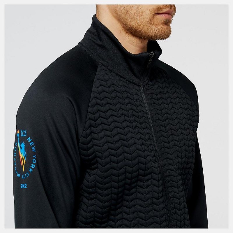 Chaquetas New Balance NYC Marathon Heatloft Full Zip Hombre Negras | EC 1365HK