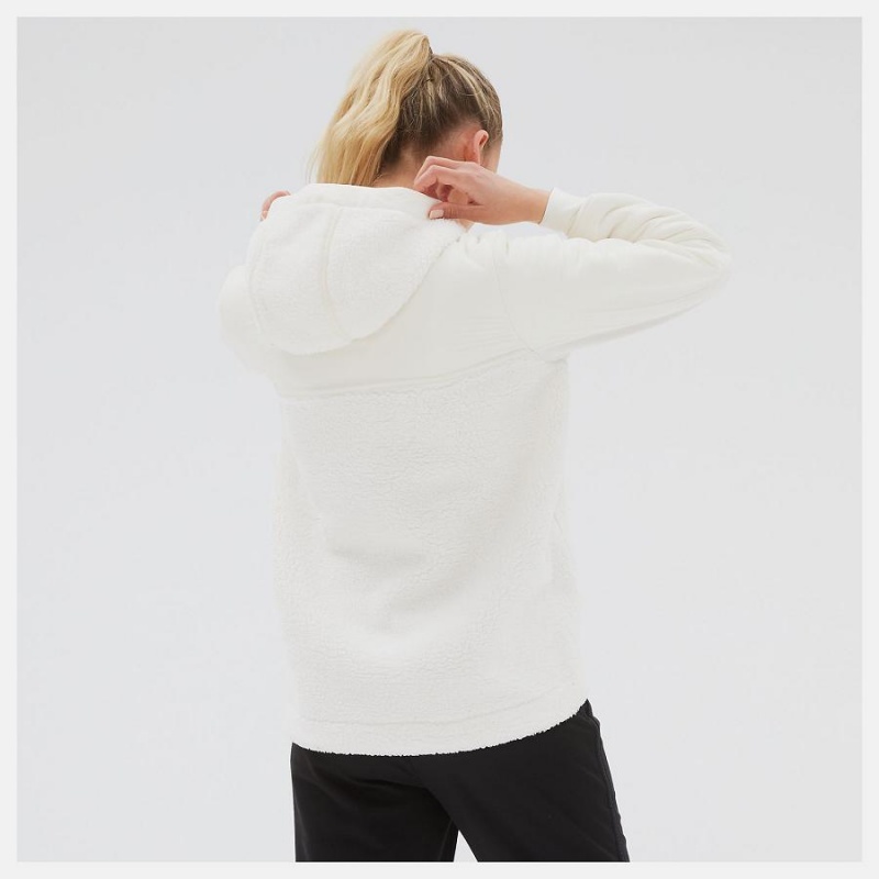 Chaquetas New Balance Q Speed Sherpa Anorak Mujer Blancas | EC 2082TV