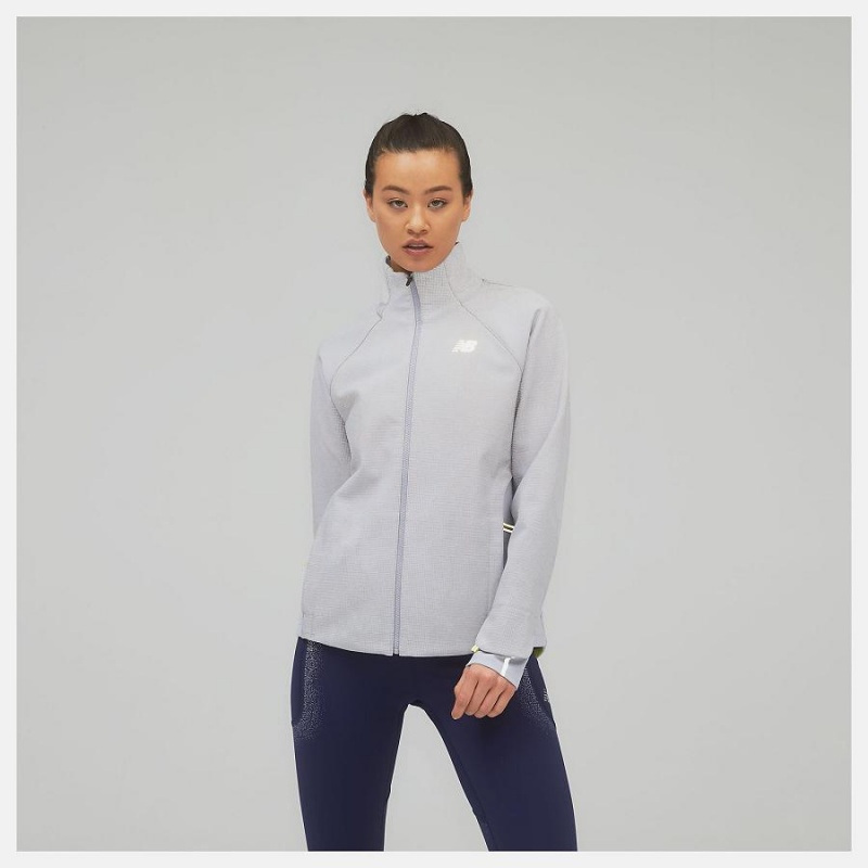 Chaquetas New Balance Reflective Impact Run Winter Mujer Plateadas | EC 2083YU