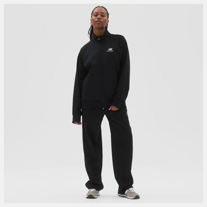 Chaquetas New Balance Uni-ssentials Track Hombre Negras | EC 1377WY