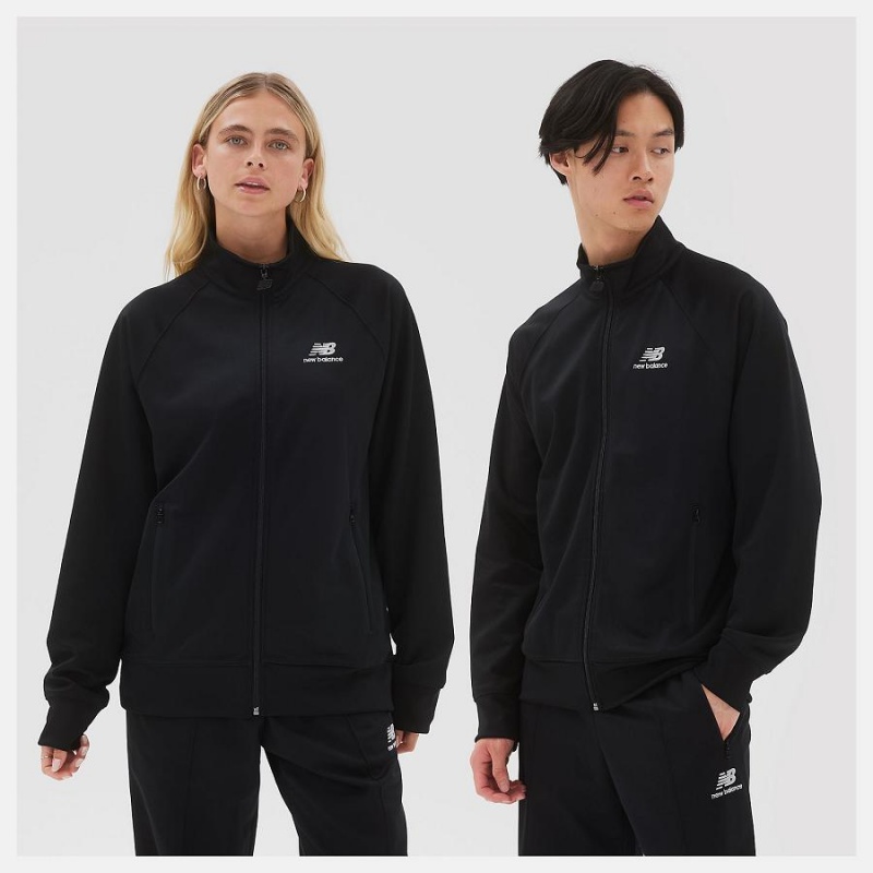 Chaquetas New Balance Uni-ssentials Track Hombre Negras | EC 1377WY