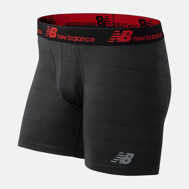 Ropa Interior New Balance Mens 6 Inch Boxer Brief 2 Pack Hombre Negras Rojas | EC 1299WY