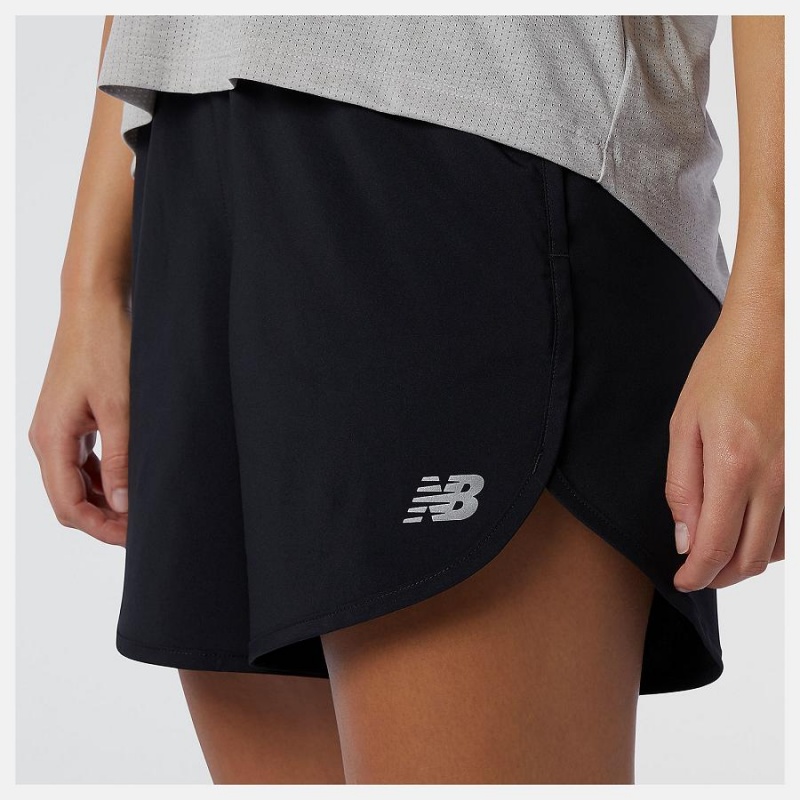 Short New Balance Accelerate 5 inch Mujer Negras | EC 2128NB