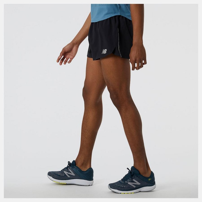 Short New Balance Impact Run 3 Inch Split Hombre Negras | EC 1430EX