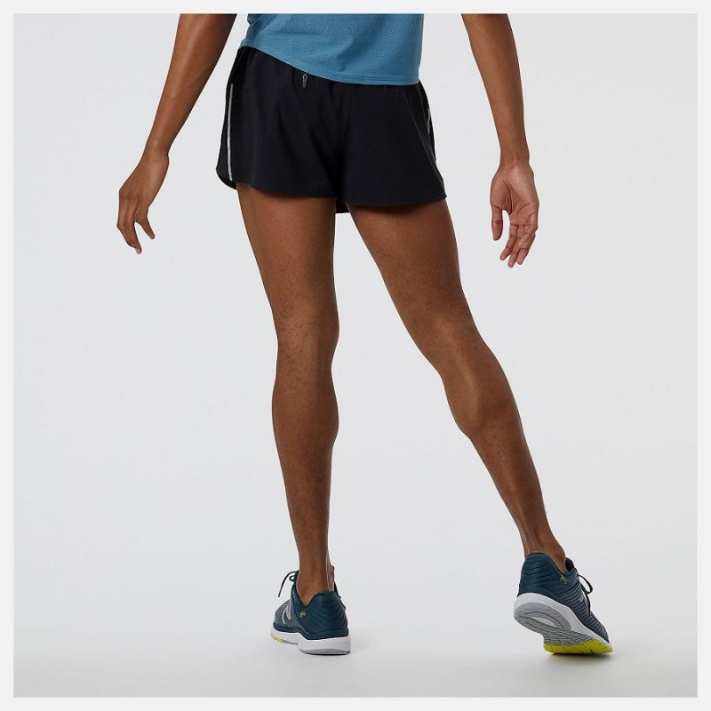 Short New Balance Impact Run 3 Inch Split Hombre Negras | EC 1430EX