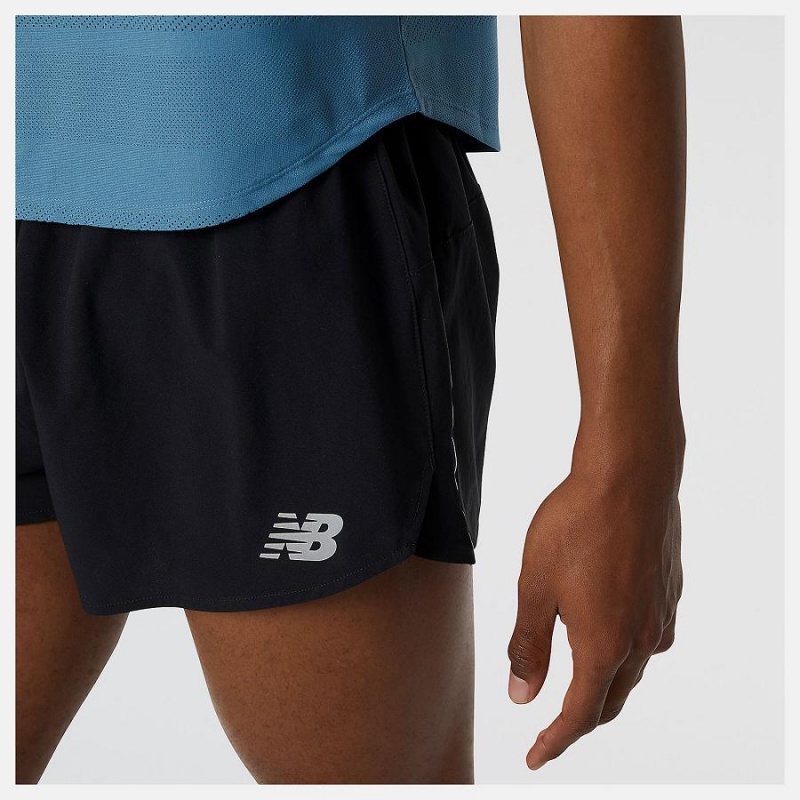 Short New Balance Impact Run 3 Inch Split Hombre Negras | EC 1430EX