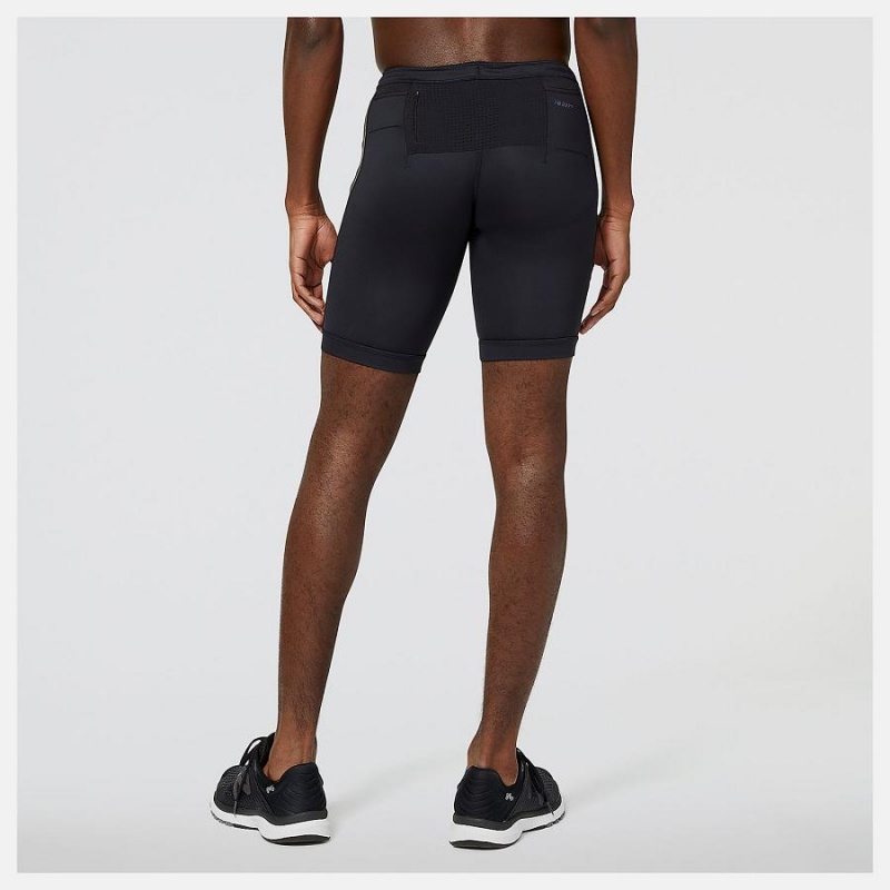Short New Balance NYC Marathon Q Speed 9 Inch Half Tight Hombre Negras | EC 1440DN