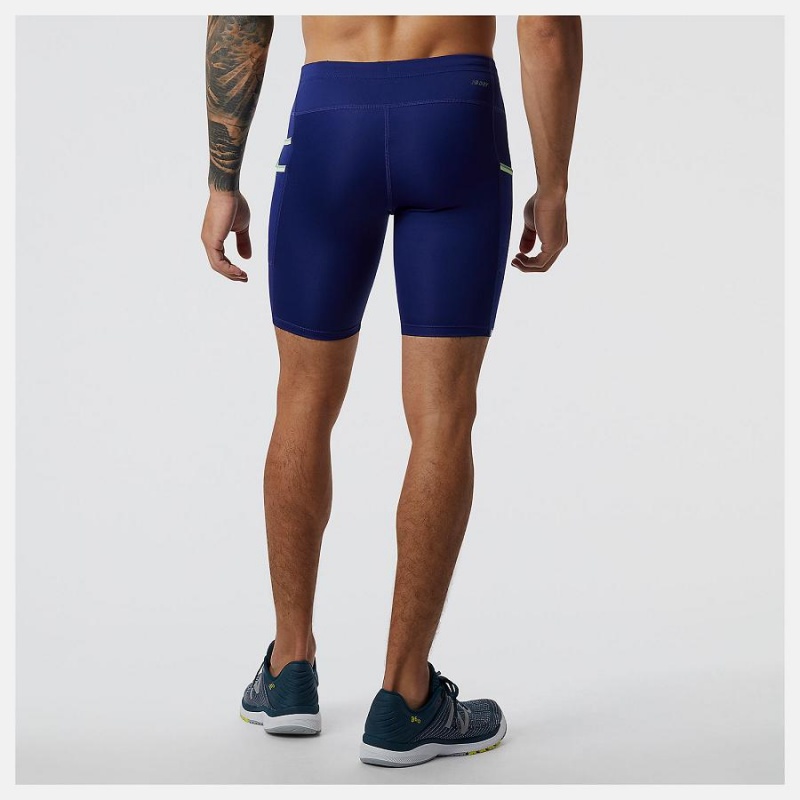 Short New Balance Q Speed 9 Inch Half Tight Hombre Azules | EC 1448XF