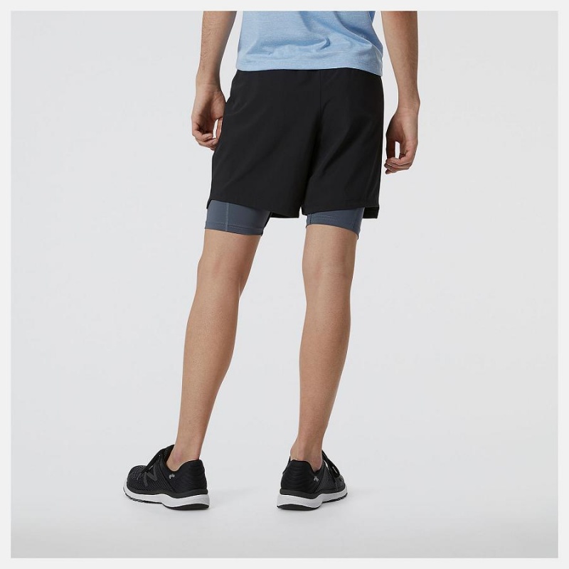 Short New Balance R.W.Tech 7 Inch 2-in-1 Hombre Negras | EC 1452NB