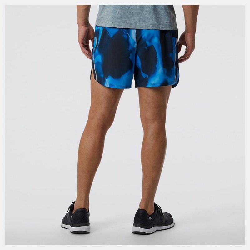 Short New Balance Run For Life Printed Impact Run 5 Inch Hombre Negras Azules | EC 1455WY