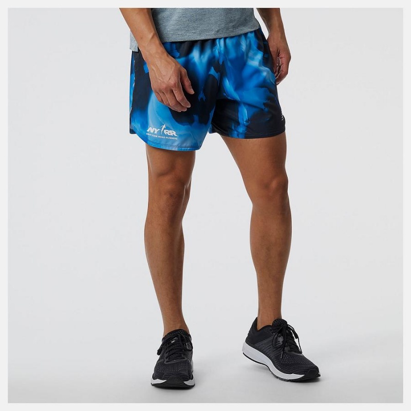 Short New Balance Run For Life Printed Impact Run 5 Inch Hombre Negras Azules | EC 1455WY