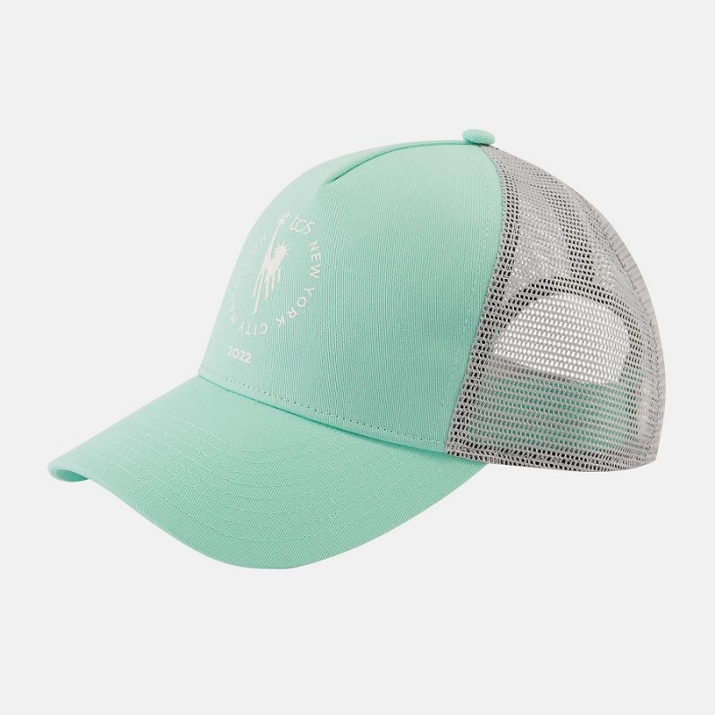 Sombreros New Balance NYC Marathon Trucker Mujer Verde Menta | EC 1995CE