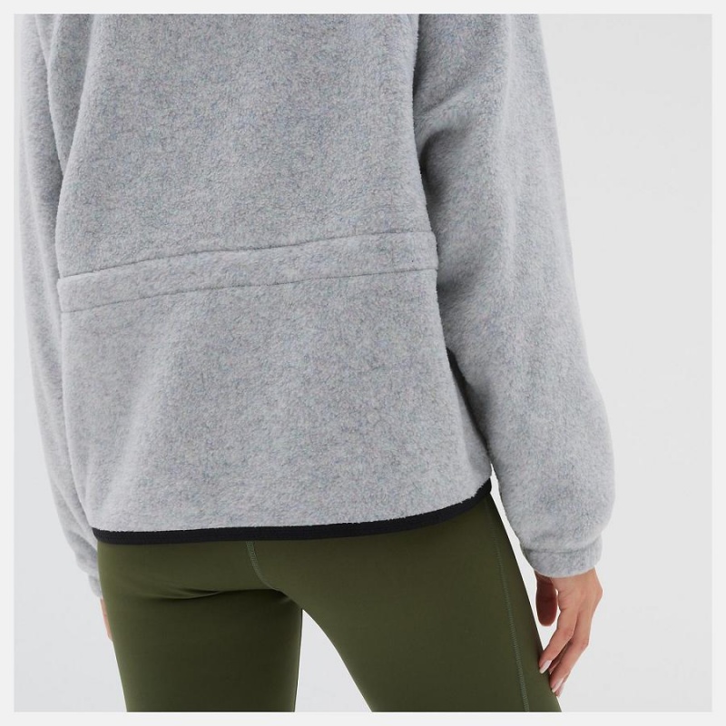Tops New Balance AT Spinnex Fleece Layer Mujer Plateadas | EC 2178VD