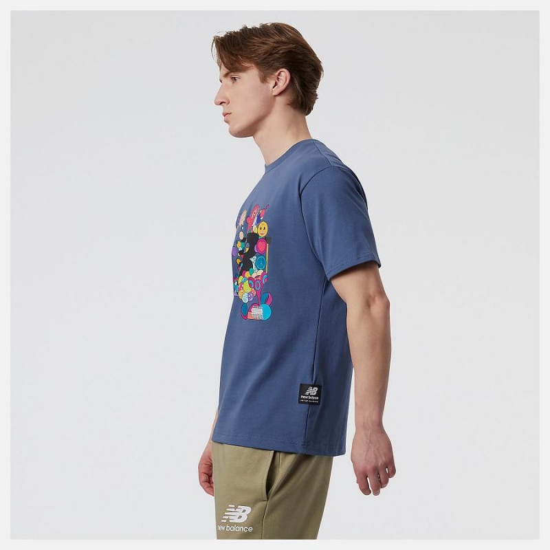 Tops New Balance Athletics Murugiah Logo Hombre Azules | EC 1486UT