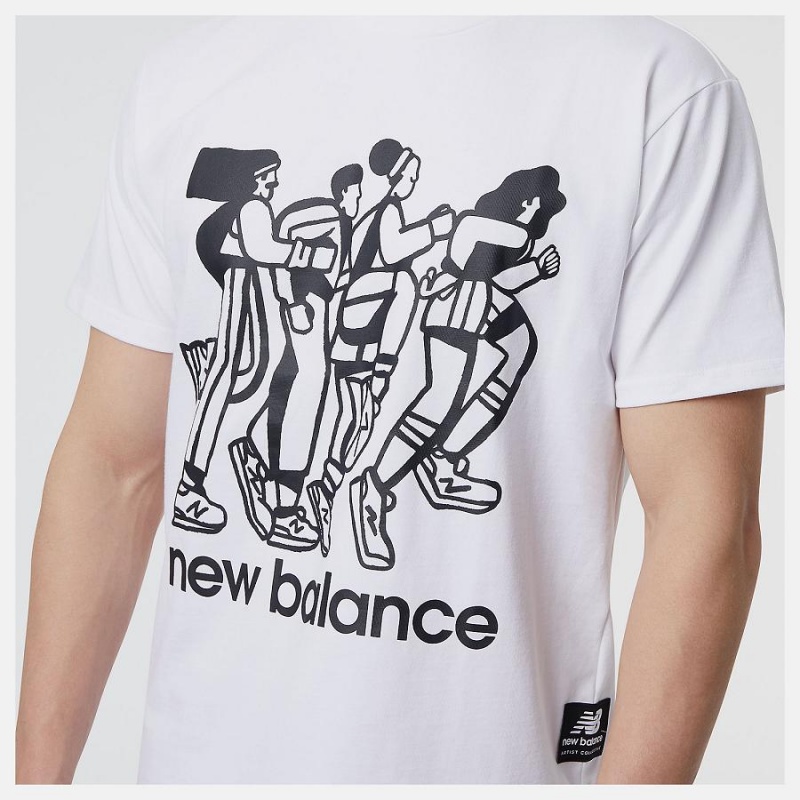 Tops New Balance Athletics Seb Curi Runners Hombre Blancas Negras | EC 1490AP