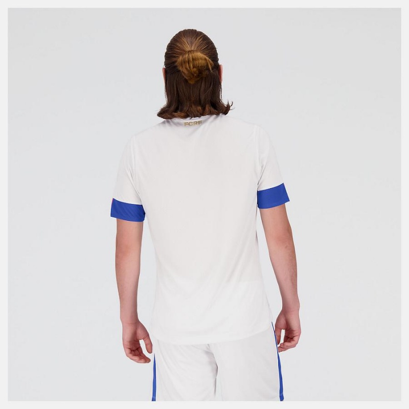 Tops New Balance Costa Rica Away Sleeve Jersey Hombre Blancas Azules | EC 1497KI