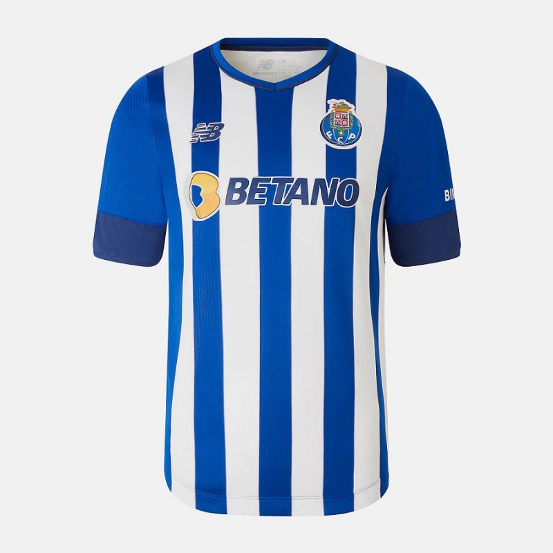 Tops New Balance FC Porto Home Sleeve Jersey Hombre Azules Blancas | EC 1510TV