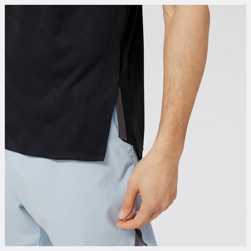 Tops New Balance Q Speed Jacquard Sleeve Hombre Negras | EC 1560EX