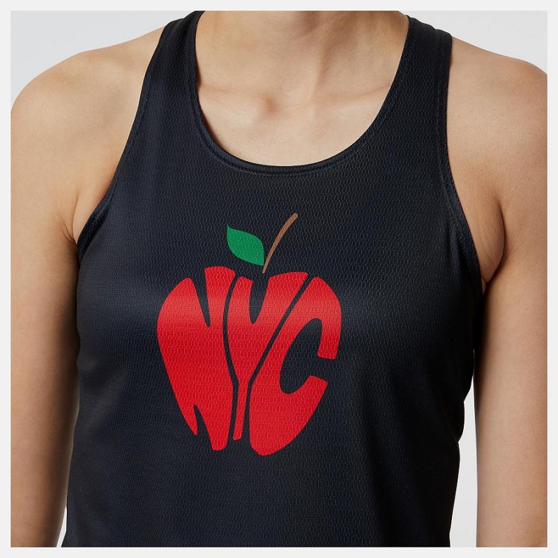 Tops New Balance Run For Life Boroughs Singlet Mujer Negras | EC 2237RW