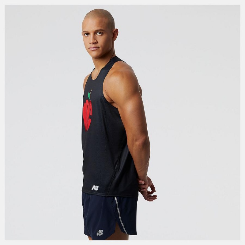 Tops New Balance Run For Life Boroughs Singlet Hombre Negras | EC 1567PQ
