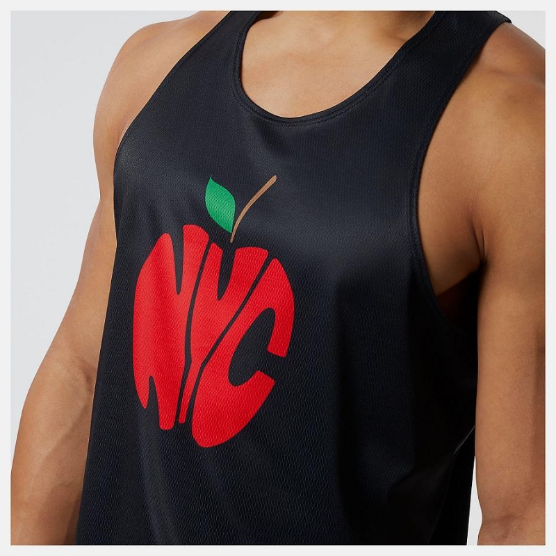 Tops New Balance Run For Life Boroughs Singlet Hombre Negras | EC 1567PQ
