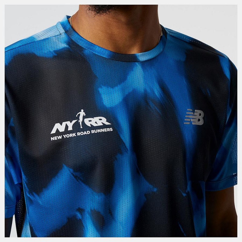 Tops New Balance Run For Life Printed Impact Run Sleeve Hombre Azules | EC 1572GL