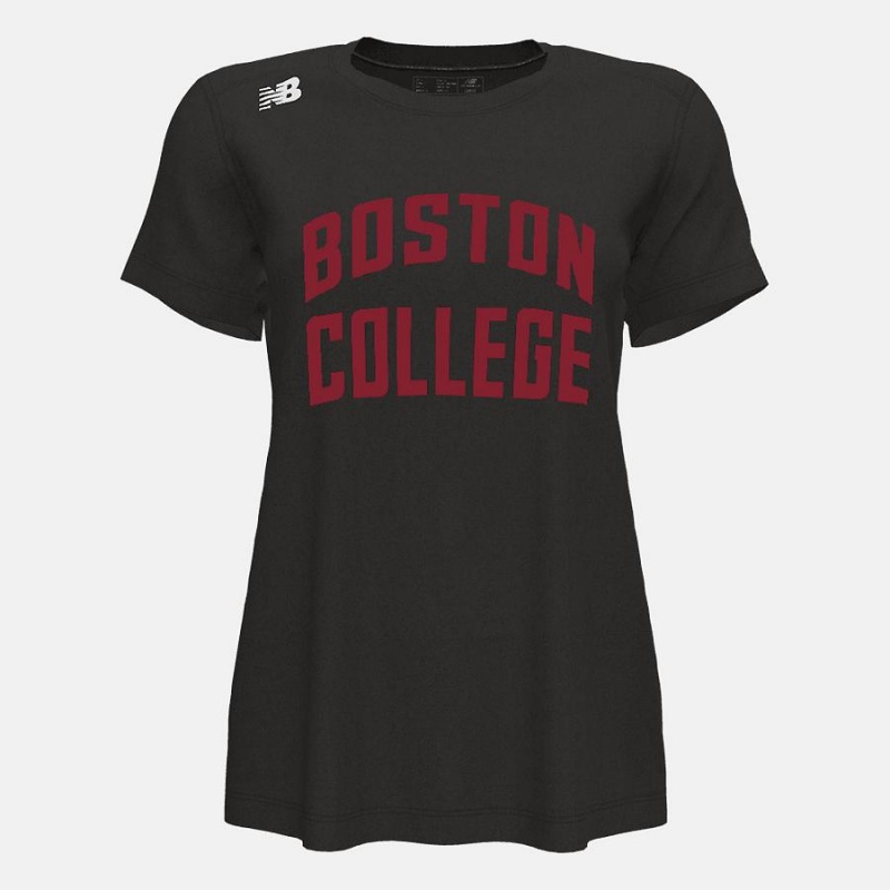 Tops New Balance Short Sleeve Tech(Boston College) Mujer Negras | EC 2249HK