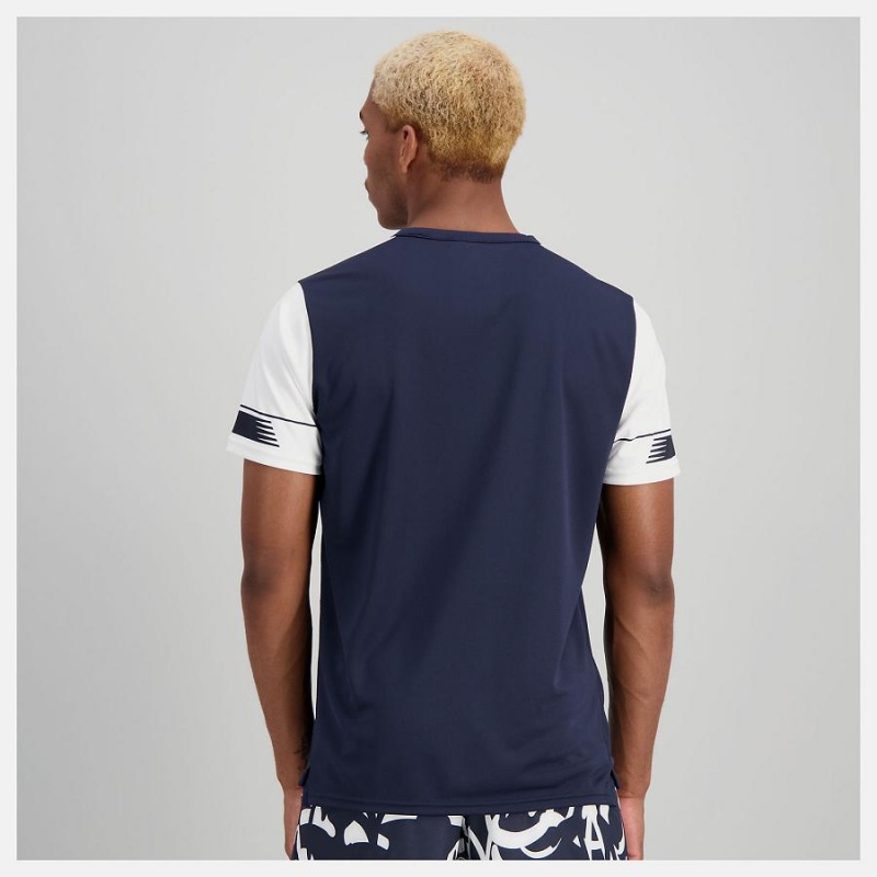 Tops New Balance Tournament Hombre Azules Blancas | EC 1585WY