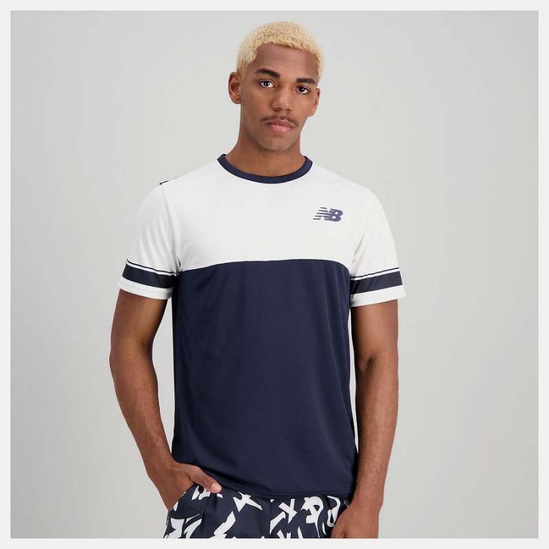 Tops New Balance Tournament Hombre Azules Blancas | EC 1585WY
