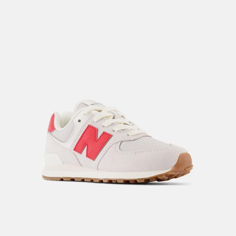 Zapatos New Balance 574 Niños Blancas Rojas | EC 1113BC